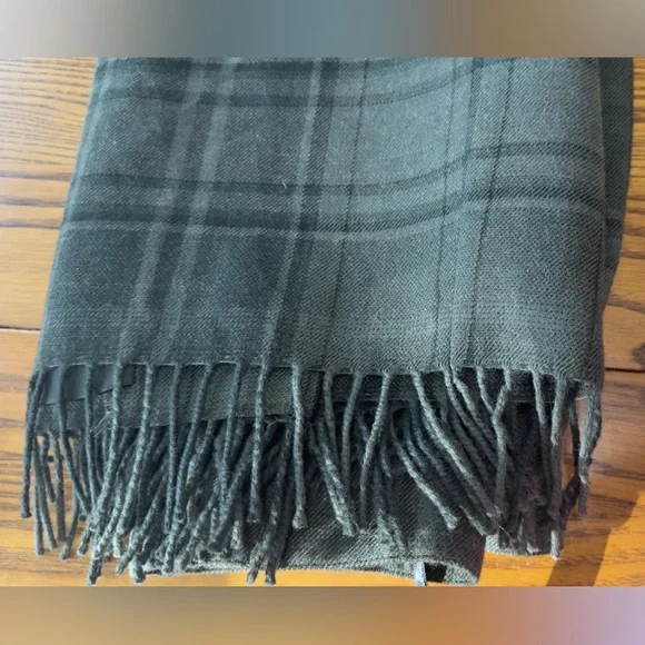 Lauren Ralph Lauren wool green plaid fringe midi wrap skirt (mix20) - Picture 5 of 5